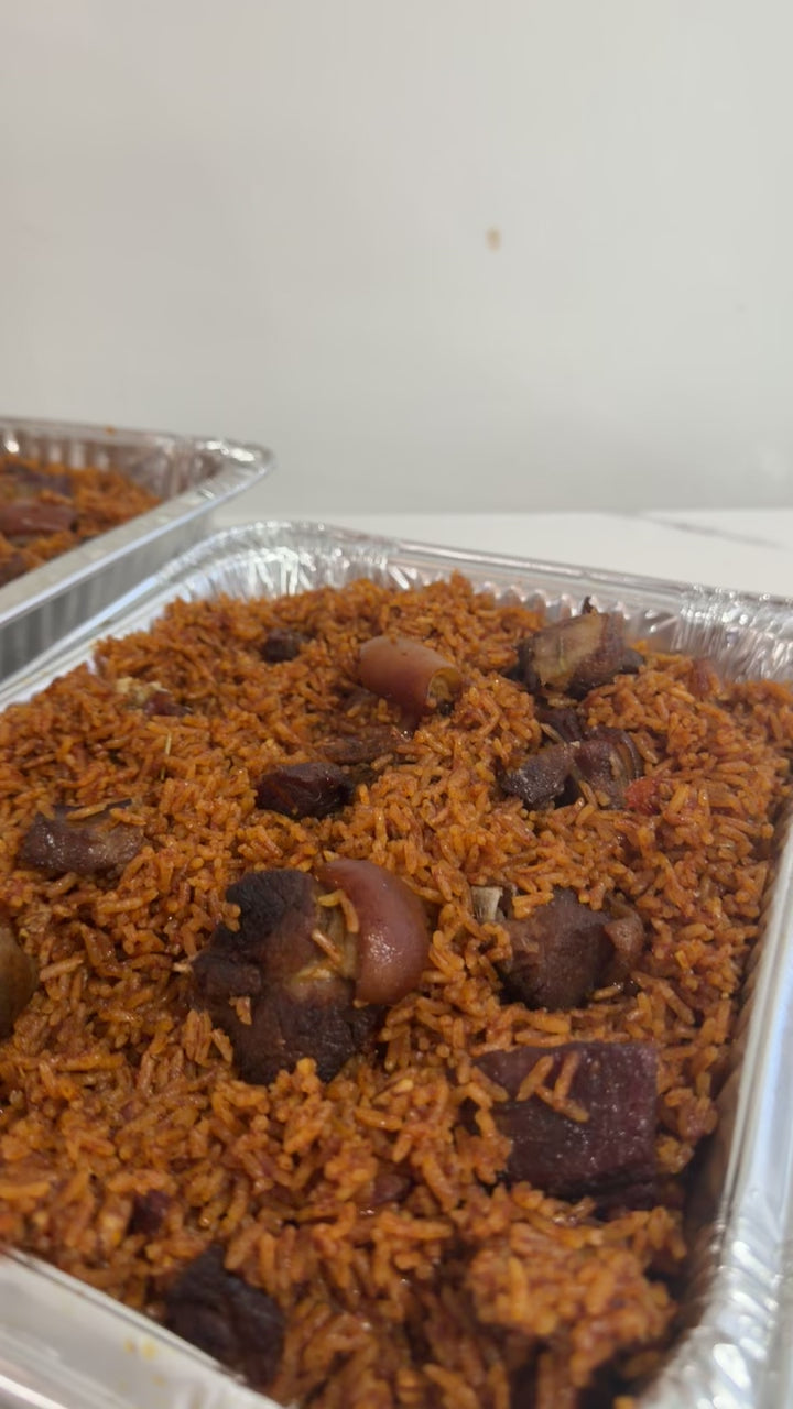 Goat Jollof Rice – Full Tray