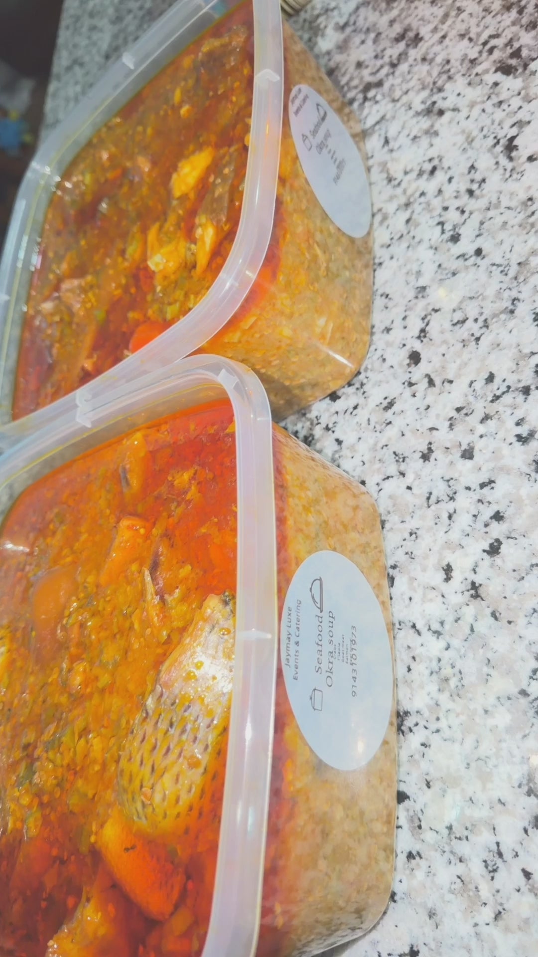 Seafood Okra with 10 pieces of banku