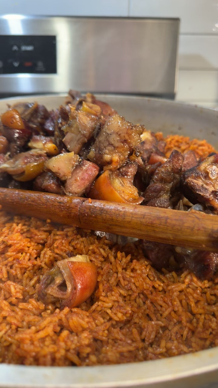 Goat Jollof Rice – Full Tray